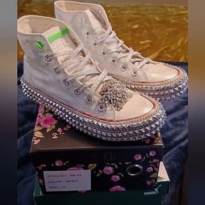 Nan-Ku Couture Hi-Top Studded Sneakers